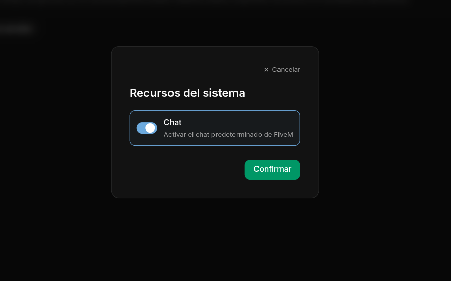 Recursos del sistema de FiveM con el interruptor del chat por defecto